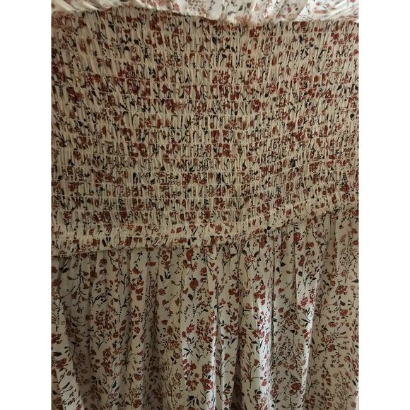 NWT Japna Wide Leg Romper Floral Flare Strapless Smocked Jumpsuit Women's XS - Picture 4 of 7